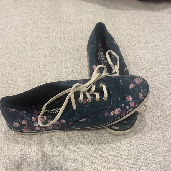 Keds Women's Dark Floral Sneakers - Navy - Picture 2 of 4